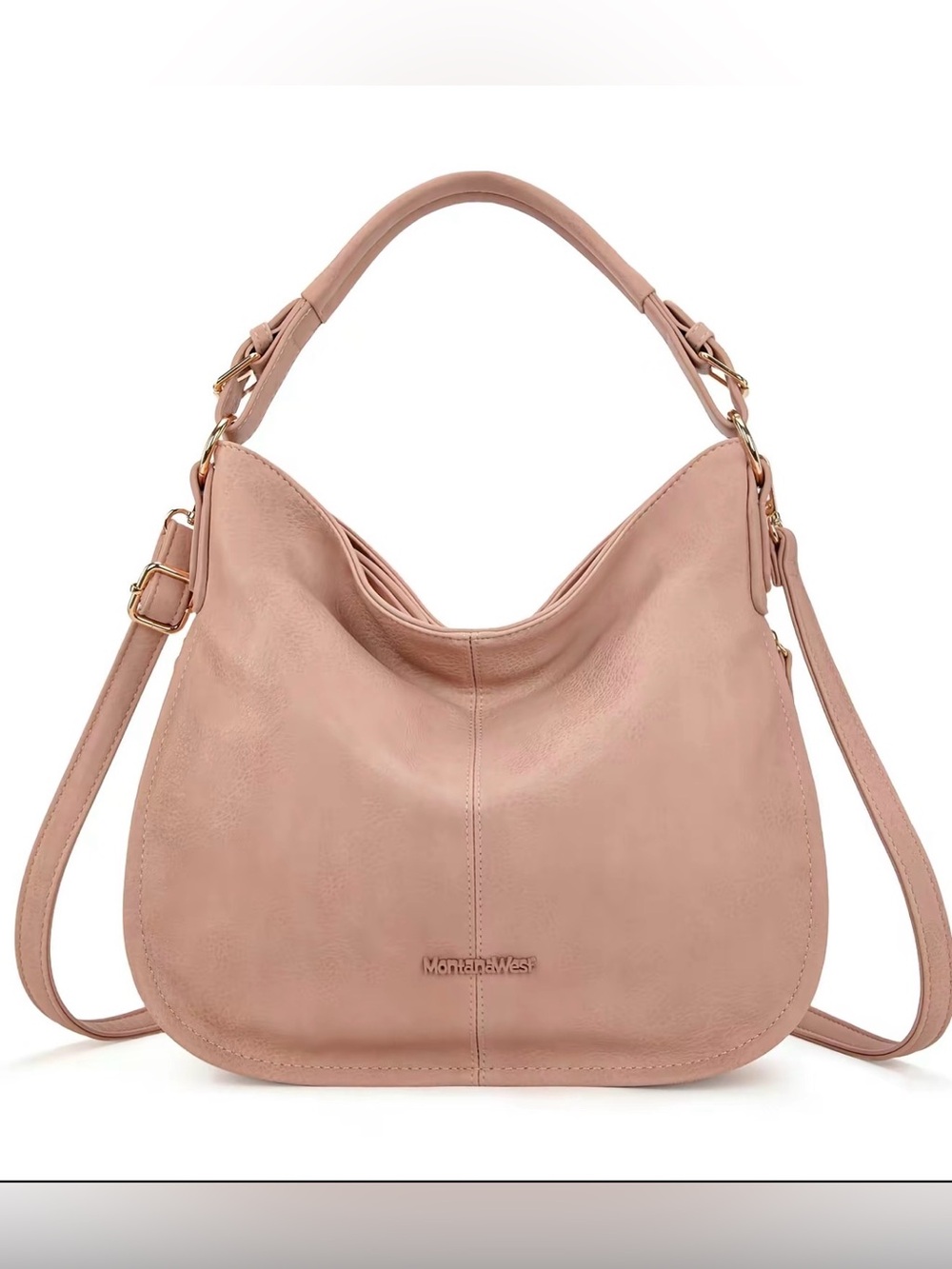 Montana West Rose Pink Slouchy Hobo Shoulder Bag